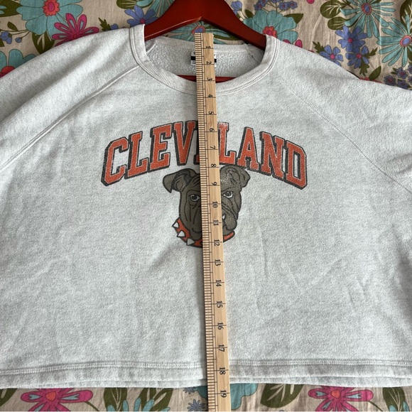 Where I Come From Cleveland Gray Women's cropped  Sweatshirt Browns bulldog soft - Picture 8 of 8